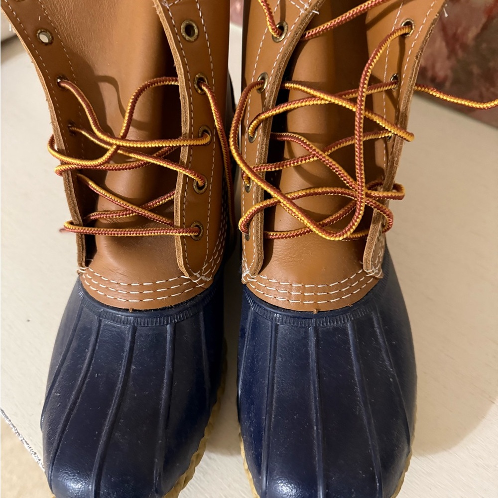 Brown and Navy Duck Boots LL Bean- NEW